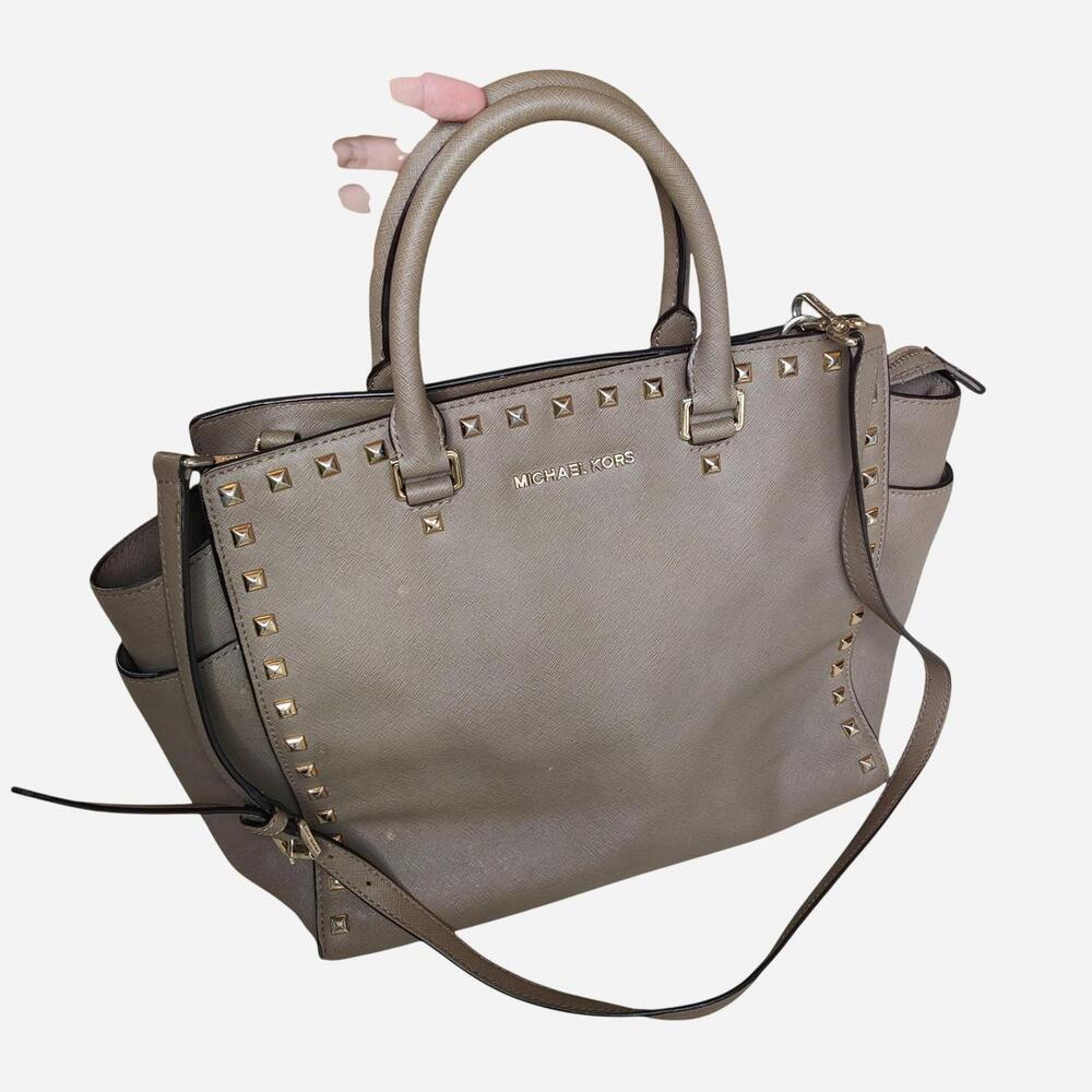 Michael Kors Canvas Purse with Studded Details